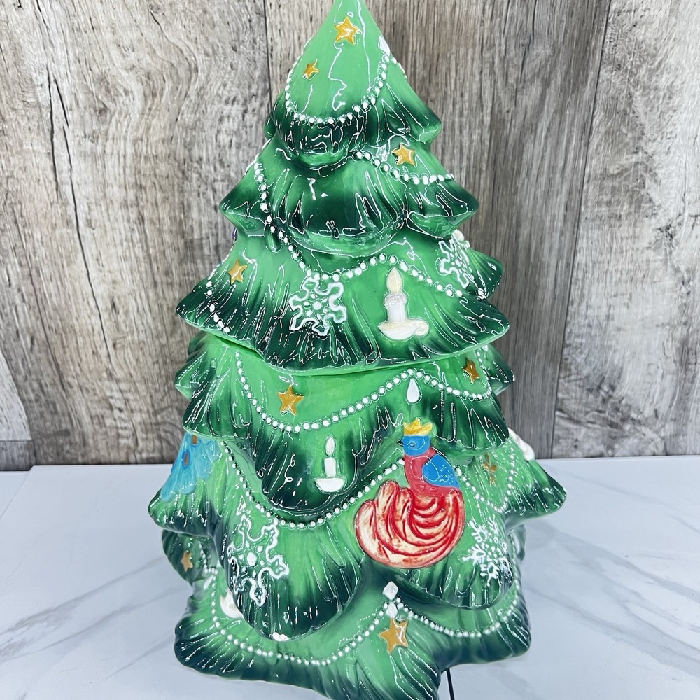 NEW Williams Sonoma Twas Night Before Christmas Tree Cookie Jar Pottery Barn 13"